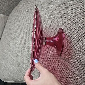Vintage Full Size Murano Venetian Glass Cake Stand Made in Italy textured